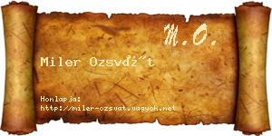 Miler Ozsvát névjegykártya